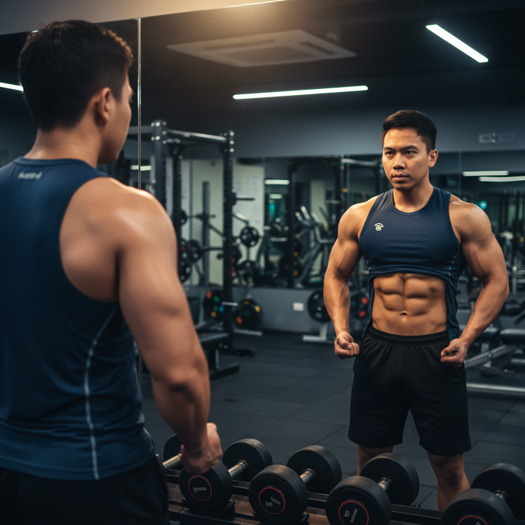 A Filipino man and woman showing their fitness progress, illustrating the concept of body recomposition.