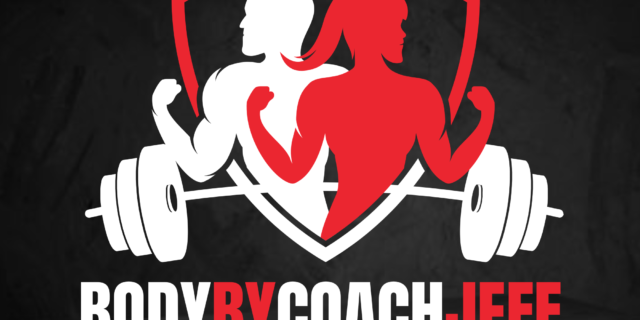 Black Red and White Modern Fitness Logo