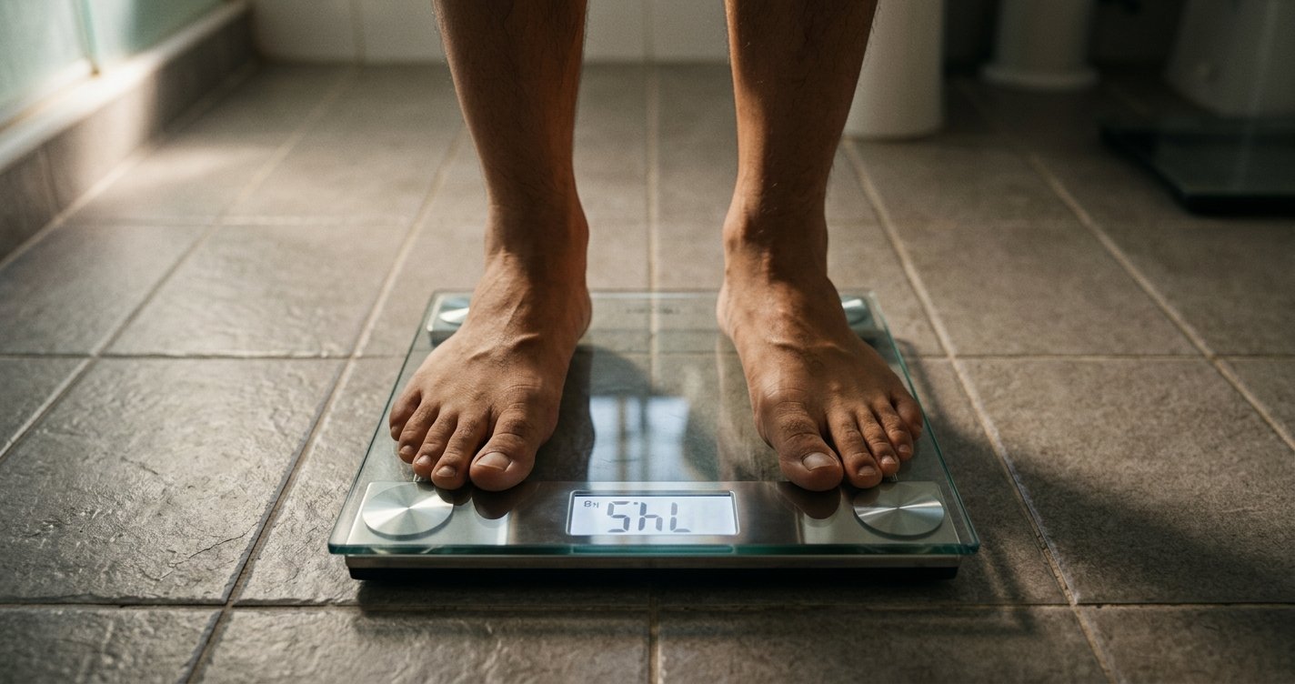 A beginner measuring fitness progress without using a bathroom scale