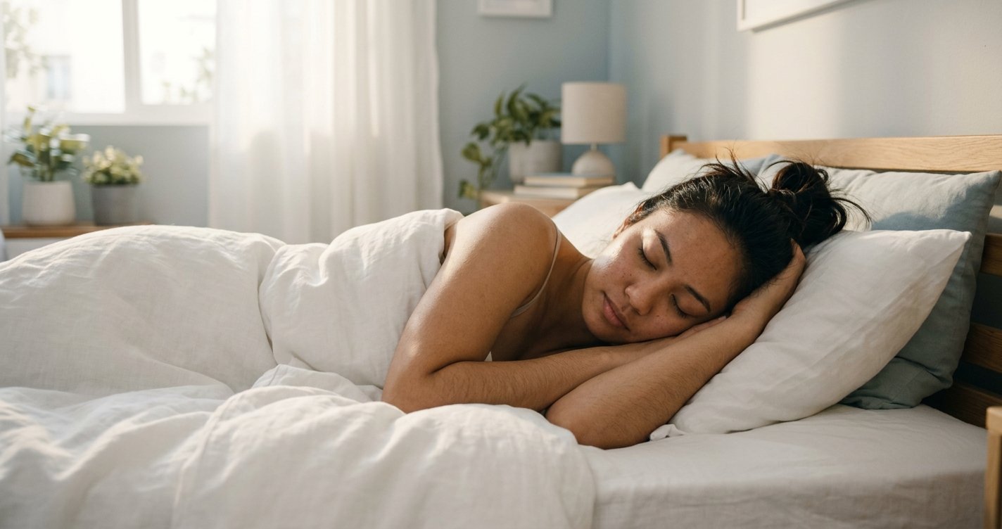 Busy professional recovering with healthy sleep habits