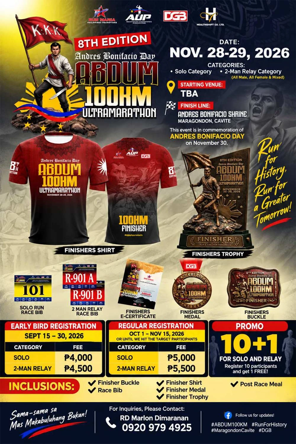 ABDM 100KM Ultramarathon (8th Edition) 2026 poster