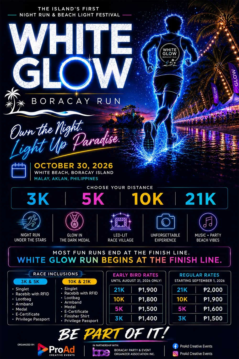 White Glow Run Boracay 2026 poster