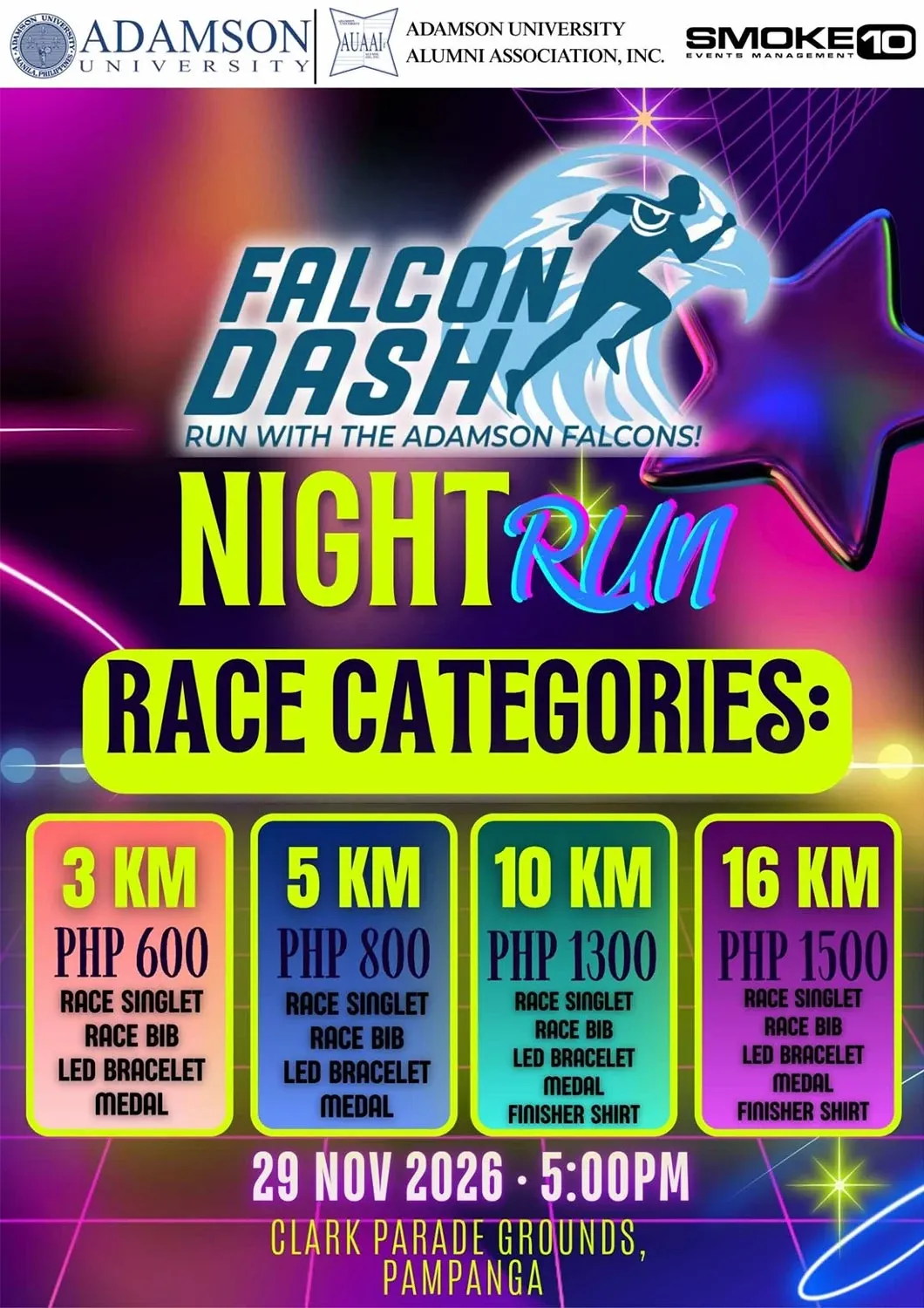 Falcon Dash Night Run 2026 poster