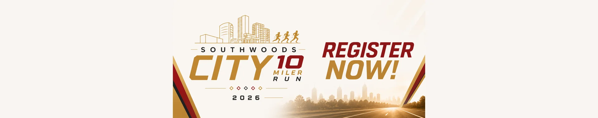 Southwoods City 10-Miler Run 2026 poster